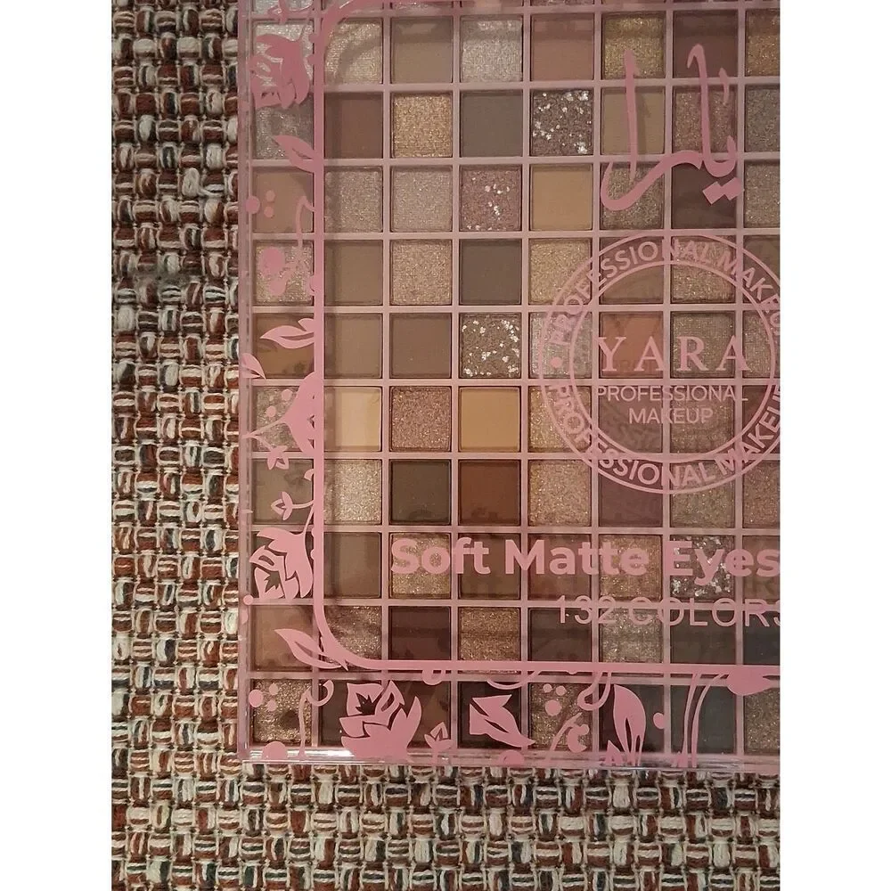 YARA 132 Soft Matte Eyeshadow Palette - Mauve, Pink, and Neutral Tones. New
